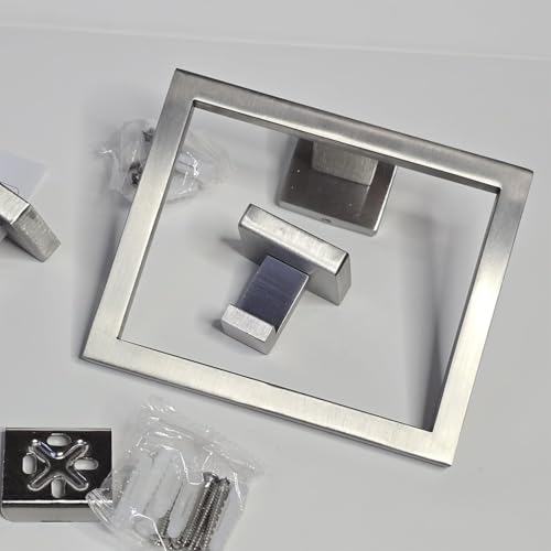 Gypie 16Inch Bathroom Accessory Set Wall Mounted, Brushed Nickel 5-Pieces - color: Brushed Nickel 5 Piece, size: 16 Inch
