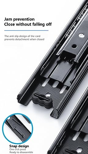2pcs 5" Black Steel Side Mount Ball Bearing Soft Close Drawer Slides