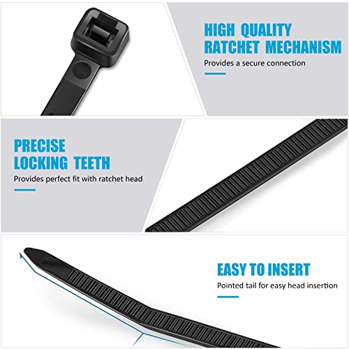 Long Zip Ties Heavy Duty 24 inch, Large Zip Ties with 200 lbs Tensile Strength, Big Cable Ties, Black, 50 Pack, by GAIIAN - size: 24" 200 lb (50 Pack)