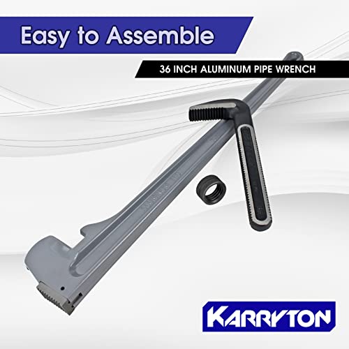 36 Inch Aluminum Pipe Wrench, 6-1/4"/158mm Adjustable Cr-Mo Jaw Opening Heavy Duty Aluminum Straight Handle Plumbing Wrenches, Perfect Plumbers Tool Exceed GGG Standard (36-INCH) - size: 36-IN, style: Straight