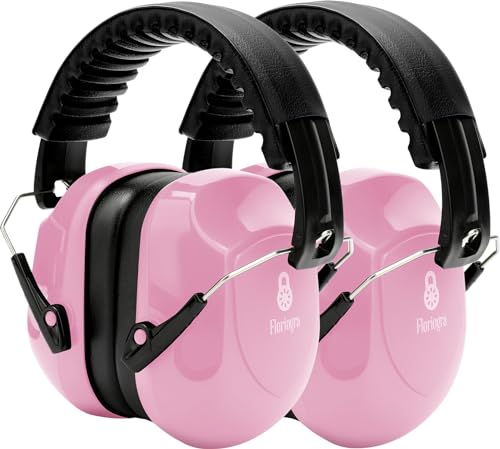 2 Pack 34dB Noise Canceling Headphones For Shooting, Hearing Protection Earmuffs, Ear Protection Headphones, Thickened Headband Ear Muffs For Noise Reduction For Shooting, Construction,Mowing - color: Pink+pink