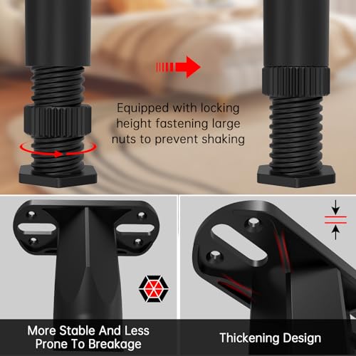 4 PCS Adjustable Height Center Support Leg for Bed Frame (6.5"-11") - color: 4pcs (6.5"-11") Rigid Plastic