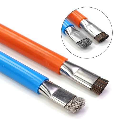 2Pcs Double Head Brushes for Electronics Repair Statics Protections and Efficient Wire Brush Solder Removal Too