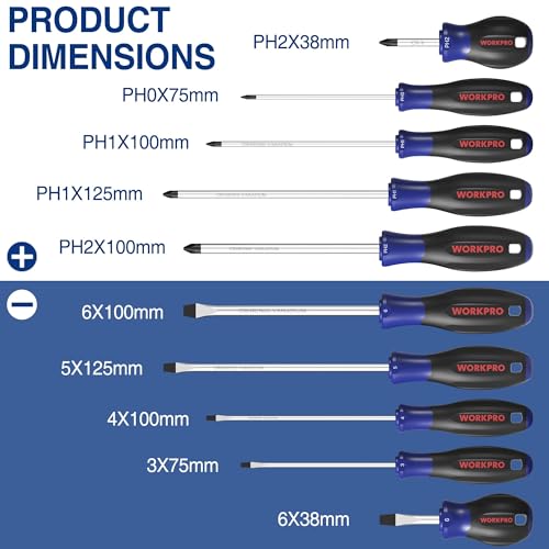 WORKPRO 10-Piece Magnetic Screwdriver Set with Pouch