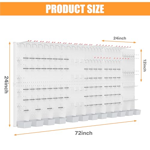 TORACK Garage Tools Organizer Boards Kit with Hooks, Gray - color: Gray