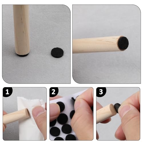 Nogeqi 320PCS Small Felt Pads, 3/8" Round Felt Dots with Adhesive Backing, Small Furniture Pads Self Adhesive Cushion Dots for Cabinet Door Bumpers Coasters Desks Drawers (Black)