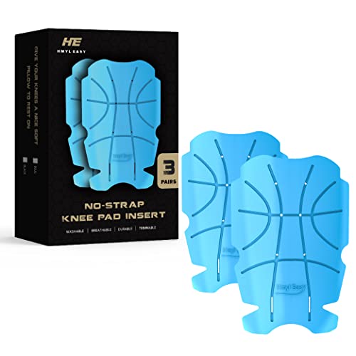 Breathable No Strap Knee Pad Insert for Work Pants/Bibs, Uniforms, and Tactical Pants, Heavy Duty Pocket Knee Pads for Construction, Flooring, Gardening, and Garage, 11.5''×7.9''×0.45'', Blue 3 Pairs - size: 3 pairs 11.5''×7.9''×0.45''