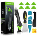 Silicone Caulking Tool Kit-3 in 1 Caulk Tool, Caulk Remover Tool | Putty Knife, Stainless Steel Scraper, 6 Replaceable silicone pads, Multi-edge Finishing tools, for Bathroom Kitchen Window - style: Classic Set
