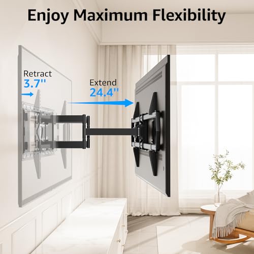 MOUNTUP Heavy Duty Full Motion TV Wall Mount for 47-90 inch Large TVs - size: Fit Most 47"-90" TVs