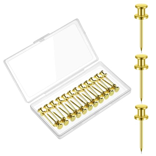 Watersay 50 Pcs Double Headed Picture Hanging Nails, Gold, Gongzi - color: Gold, style: Gongzi