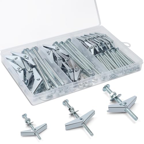 100 Pcs 3 Size Heavy Duty Metal Drywall Anchors Kit - size: 3 Size Kit-100pcs(25sets)