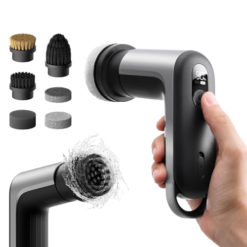 HOTO Grip™ Cordless Electric Spin Scrubber, IPX7 Waterproof, 6 Brush Heads