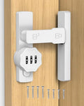 Keyless 90/180 Degree Sliding Barn Door Lock Latch, White-1PC - color: White-1PC