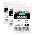 TOGGLER SNAPTOGGLE Drywall Anchor with Included Bolts for 1/4-20 Fastener Size; Holds up to 265 pounds Each in 1/2-in Drywall by TOGGLER (60 Pack) - size: 20 w/ Round Head Bolts (Pack of 3)