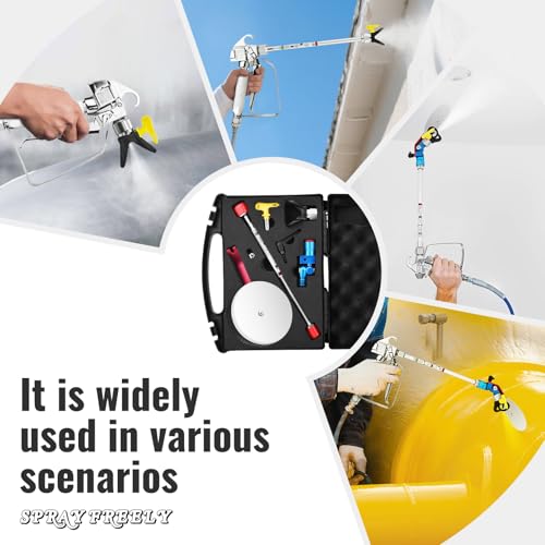 Airless Spray Gun Paint Edger Guide Edge Spray Tool Paint Accessory Extension Airless Paint Sprayer Nozzle 517 Tip 12 Inch Extension Pole(Comes with a Black Storage Box)