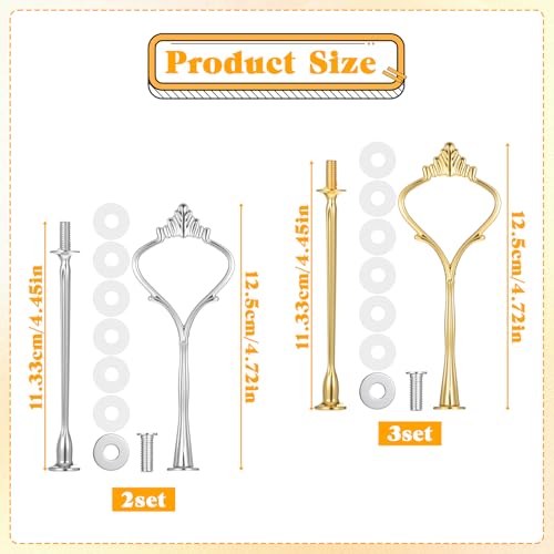 Tucnoeu 5 Sets of 2 Tiered Tray Hardware Kit - Cake Stand Hardware Tiered Tray Plate Hardwares Kit for Serving Dessert Cupcake Dish Food(3 Gold, 2 Silver) - color: 1