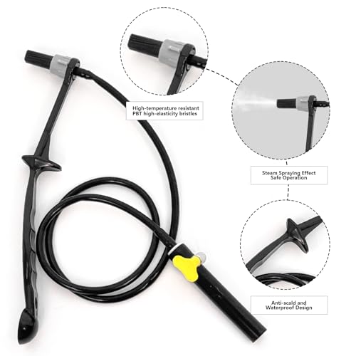 Espresso Machine Cleaning Brush with 36 Inch Silicone Hose Steam Wand Tool - color: Black