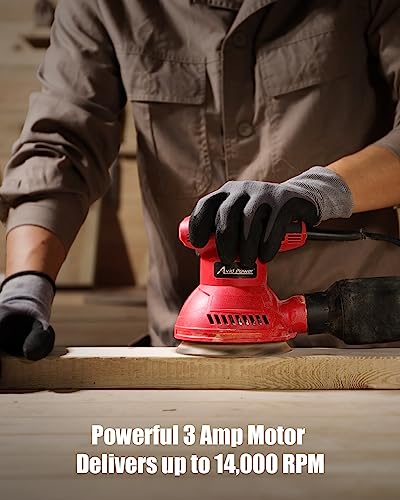 AVID POWER 5” Random Orbital Sander Electric Sander Tool 6 Variable Speeds - color: Dark Red