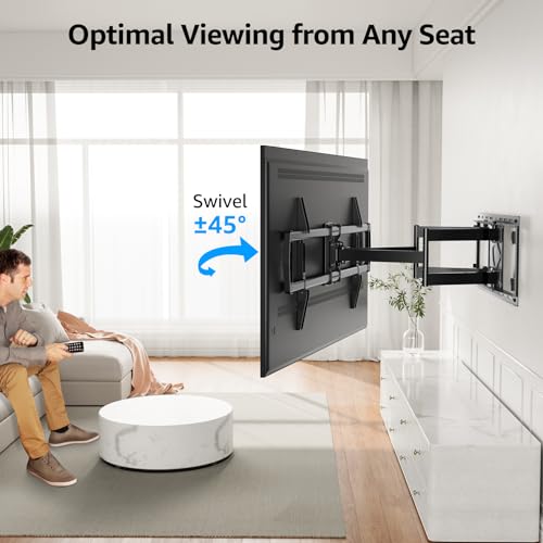 MOUNTUP Heavy Duty Full Motion TV Wall Mount for 47-90 inch Large TVs - size: Fit Most 47"-90" TVs