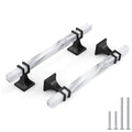 Haliwu 10 Pack 5 Inch White Marble Cabinet Pulls Zinc Black Kitchen Handles - color: White Marble & Black, size: Hole Center Spacing：128mm (5-1/16 inch)