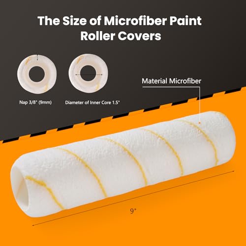 Paint Roller Kit with Extension Pole, 9 Inch Paint Roller Set