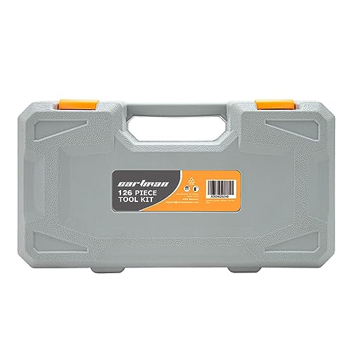 CARTMAN Complete Household Tool Set, Orange Hand Kit With Storage Case - color: Light Orange