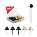 50 PCS Thumb Tacks for Wall Picture Hangers, Double Headed Picture Hanging Nails Kit, Push Pins Wall Hooks, Renter Friendly Decor Thumbtacks for Tapestry Frame Art Photos(Black &Gold) - style: BLACK&GOLD