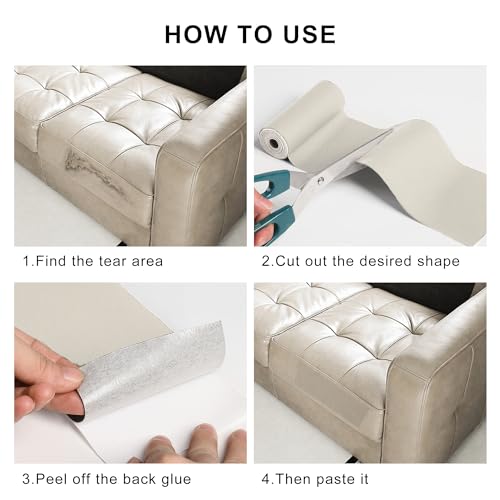 Self Adhesive Leather Repair Patch, Leather Repair Tape Kit Apricot - color: Apricot, size: 4" x 63"