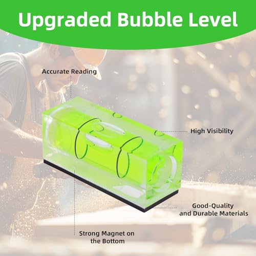 9pcs Small Bubble Spirit Level, Square Bubble Level Mini Magnetic Spirit Measure Tool for Leveling Phonograph Turntable Camera Tripod Drill