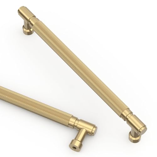 Asidrama 10 Pack 7.5 Inch(192mm) Champagne Bronze Cabinet Pulls Knurled Kitchen Cabinet Handles, Cabinet Pulls Kitchen Cabinet Hardware for Cupboard Drawer Pulls - color: Champagne Bronze, size: 7.5" Hole Center, style: 10 Pack