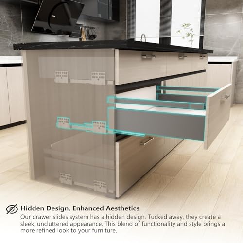 VADANIA 16" Undermount Drawer Slide Set with Side Panels - size: 16 Inch, style: Drawer System