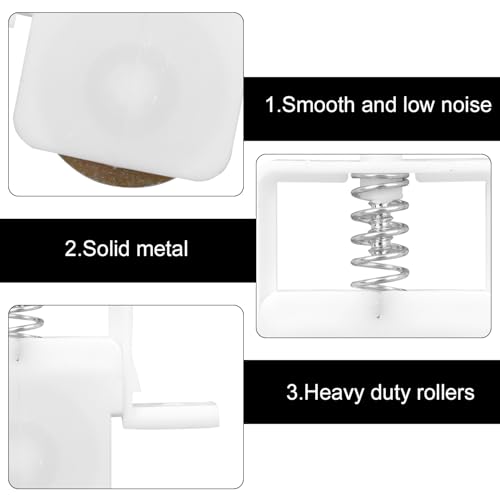 4pcs Sliding Screen Door Rollers, 1in Spring Loaded Rollers Replacement Roller Assembly with Carbon Steel Ball Bear Replaces B646 B737 B691 B695 Door Wheels