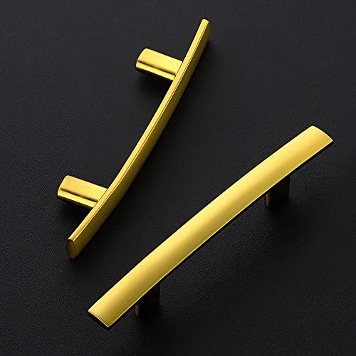 Ravinte Gold Cabinet Pulls Curved Drawer Handles, 3 Inch CC, 30 Pack - color: Gold