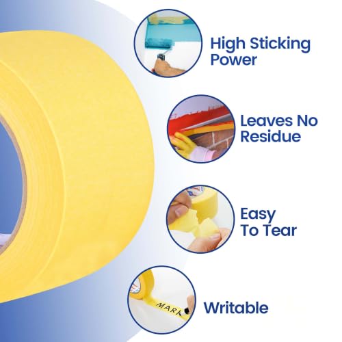 ADHES Yellow Masking Tape Painter Tape 50mm x 50m - size: 36mm x 50m
