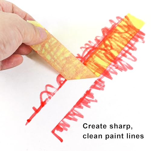 2 Pack Yellow Painters Tape - Masking Tape 1 Inch Wide - Multi-Surface, Smart Adhesion, Indoor & Outdoor - 180FT Total - Paint Tape for DIY, Labeling, Art, Car, General Purpose (#3910) - color: Yellow