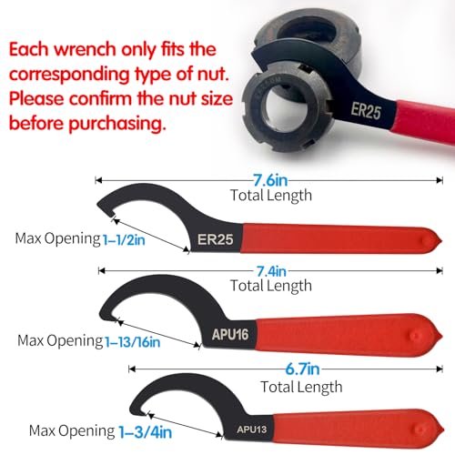 6pcs Coilover Spanner Wrench Set, C-Shape Shock Spanner Hook Wrench Tools - color: 6pcs