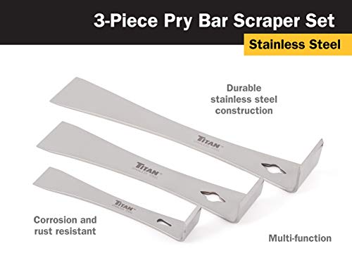 Titan 17007 3-Piece Stainless Steel Pry Bar Scraper Set - size: 3 Piece Set