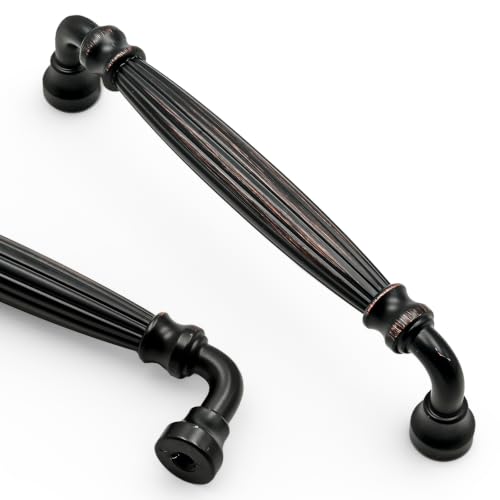 Asidrama 10 Pack 5 inch Oil Rubbed Bronze Kitchen Cabinet Handles - color: Oil Rubbed Bronze, size: 5" Hole Center(128mm)
