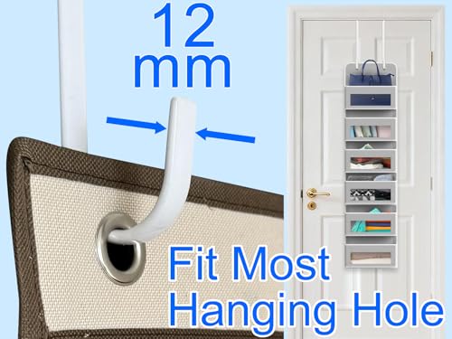Single Long Over Door Steel Hooks 4 Pack Fit 1-3/8" Door 10" White - size: 10"Length