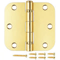 18 Pack Polished Brass Door Hinges 3.5 Inch 5/8" Radius No-Squeak - color: Polished Brass Ball Bearing, size: 18 Pack