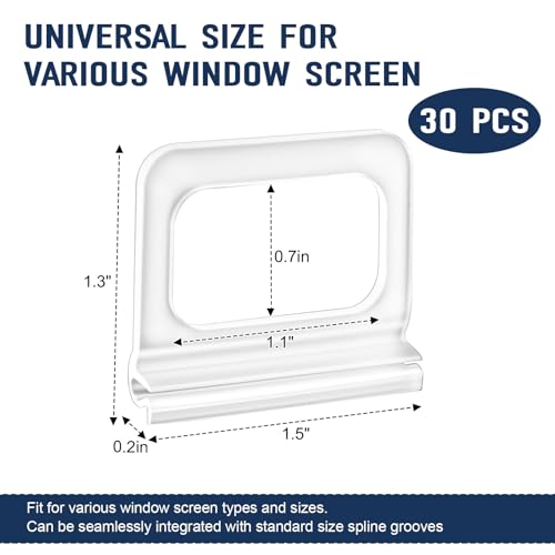 Window Screen Pull Tabs 30Pack Universal Replacement Screen Lift Tabs White