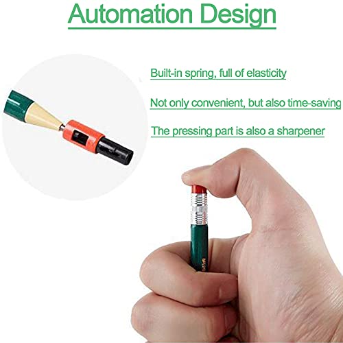 85 pcs Solid Carpenter Pencil Set Includes 5 Construction Pencils Deep Hole Woodwork Marking Pencil with 80 Refills, Mechanical Pencil for Woodworking Architects
