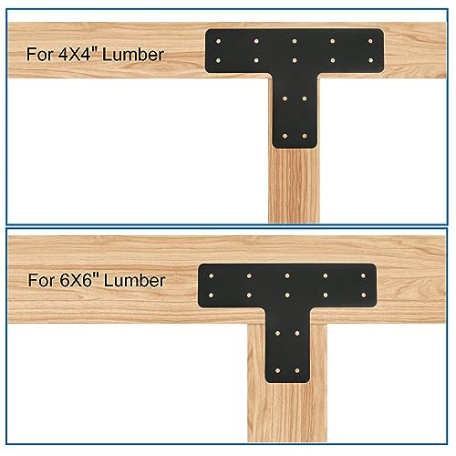 T Post Bracket 4pcs,12"x8" Flat Mending Plate,T Shape Brackets - style: T-shape(12X8X3)