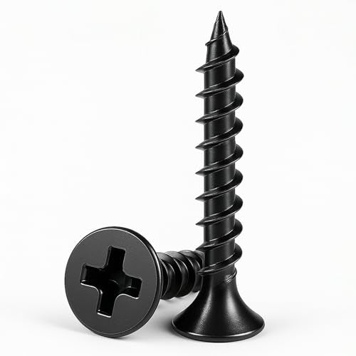 #7 x 2 Black Drywall Screws for Wood, Flat Head Self Tapping (100Pcs) - size: #7 x 2" (100Pcs)