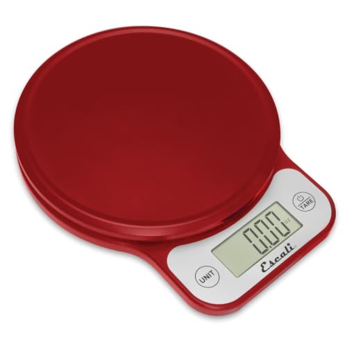 Escali Telero Digital Food Scale, High Precision Kitchen Scale for Cooking, Baking, Portion Control, Meal Prep, Weigh in Grams and Ounces, 11 lb Capacity, Red (T136) - color: Red
