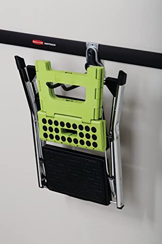 Rubbermaid FastTrack Garage Organization Multi-Purpose Hook, 50 lbs Capacity, Satin Nickel, Wall Mounted Storage System, Direct Mount into Rail for Home Organization - style: Multi-Purpose Hook