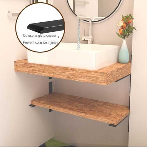 2 Pack 16" Heavy Duty T Floating Shelf Brackets - 1/2" Thick Steel, Hidden Knee Wall Support for Granite Countertops/Cabinets/Dishwashers - size: 16 Inch, style: 2 PACK