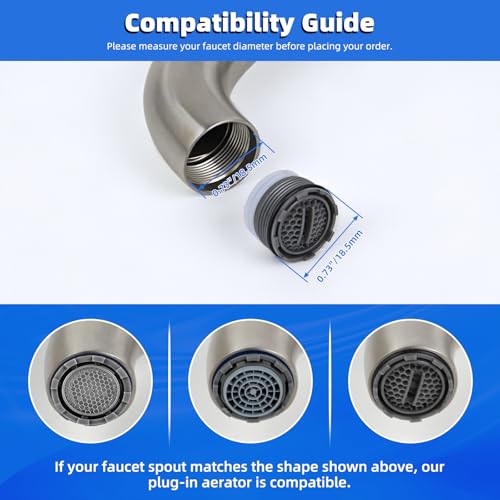 Hibbent 6PCS Sink Faucet Aerator M18.5 with 5PCS Removal Wrench Keys