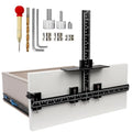Cabinet Hardware Jig Tool - Adjustable Drill Template for Handles & Pulls on Drawers/Doors | All Aluminum Alloy with Center Punch & Carrying Bag
