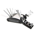 Motorcycle Bike Mechanic Repair Tool Kit with 16 In 1 Multi-Function Allen Key Multi Hex Wrench Screwdriver for Home Outdoor Travel Camping Sport Bicycle Cycling